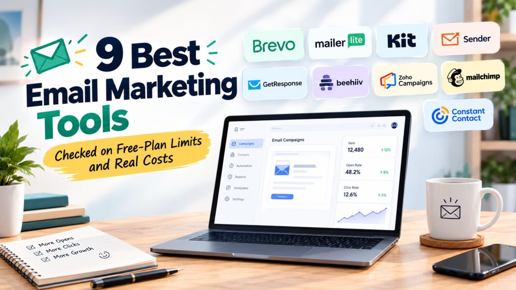 Email marketing tools compared: 9 popular options checked on free-plan limits and real costs