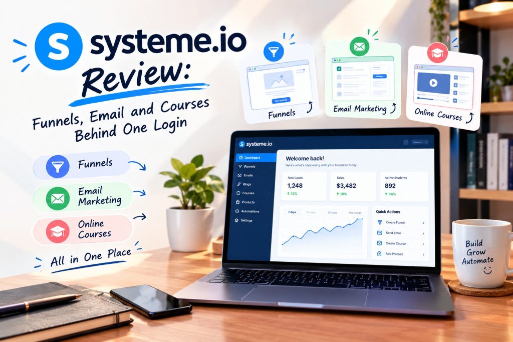 Systeme.io review: funnels, email and courses behind one login